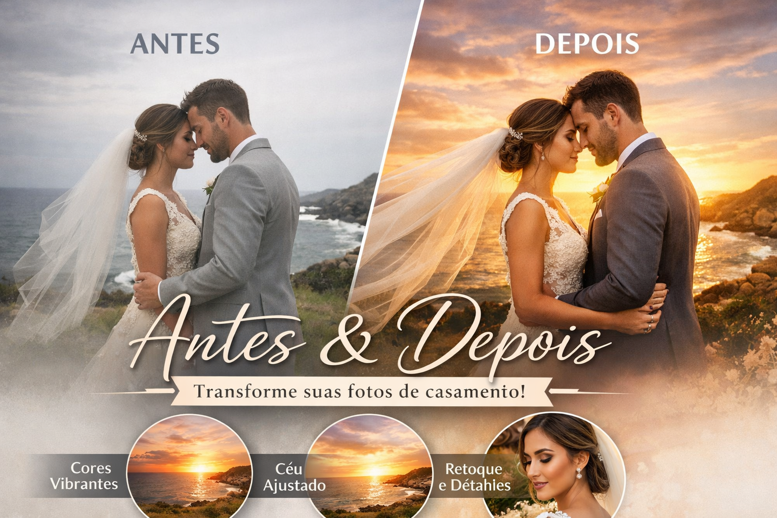 Exemplo de edição de foto de casamento